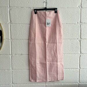 Endless rose pink linen maxi skirt